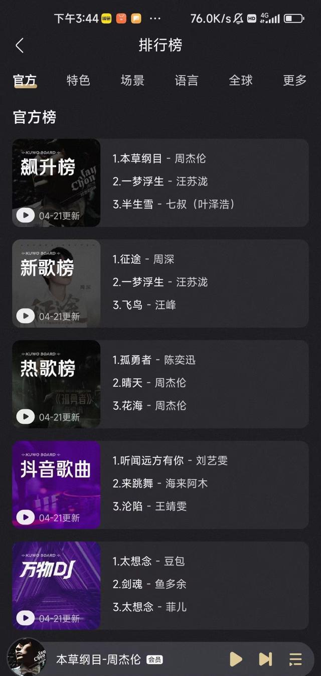 本草纲目音乐榜单