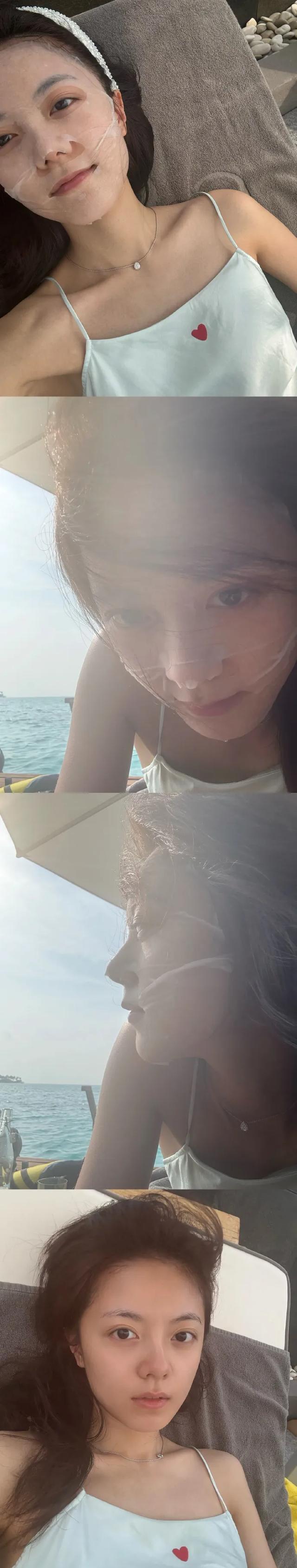 赵今麦海边度假